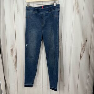 Spanx Women’s XL Blue Denim Pull on Skinny Jeans Ankle